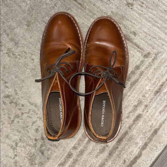 Crown Vintage Brown Leather Chukka Boots Lace Up Casual Dress Boots Men’s Size 9 main image 4